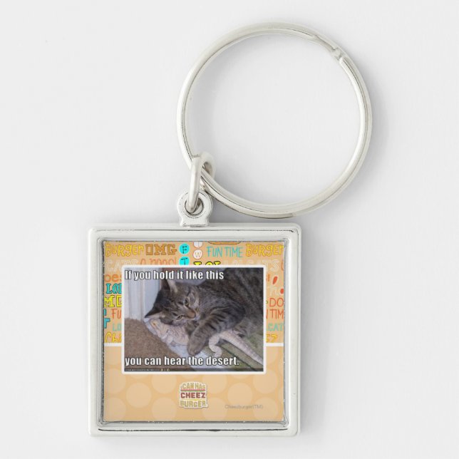 Om du rymmer det något liknande detta fyrkantig silverfärgad nyckelring (Framsidan)