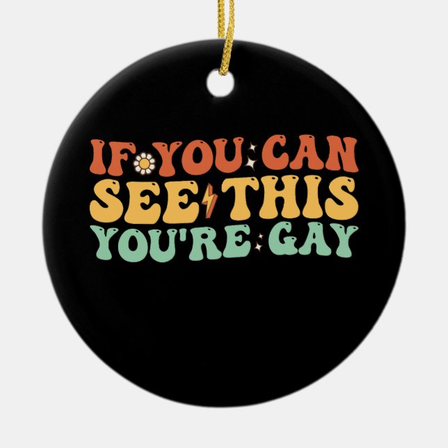 Om du ser det här är du borta julgransprydnad keramik (Framsidan)