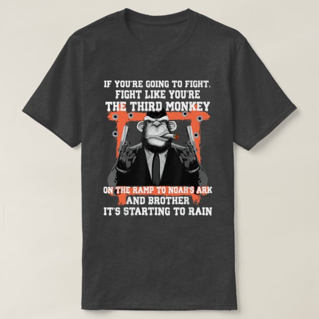 Om du ska kämpa som den tredje munken t shirt (Design framsida)