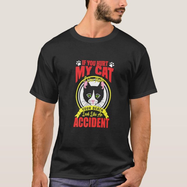 Om du skadar min katt t shirt (Framsida)