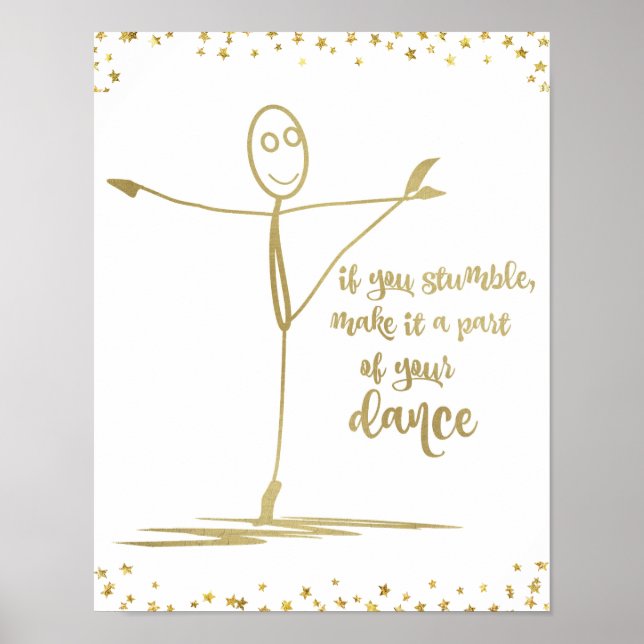 Om du snubblar, gör det till en del av danscitatet poster (Framsidan)
