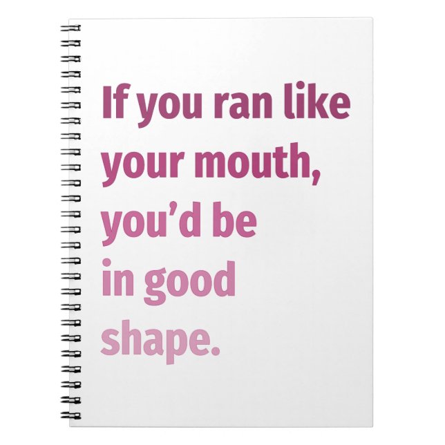 Om du sprang som din mun.. anteckningsbok (Framsidan)