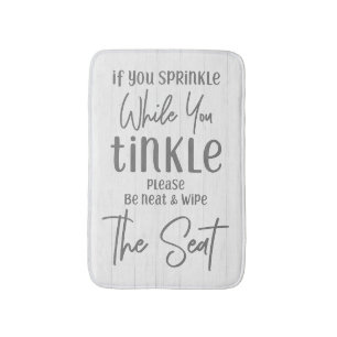 Om du sprinkle Funny Farmhouse White Wood Badrumsmatta