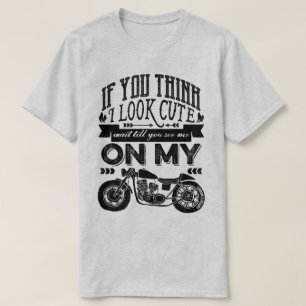 Om du tänker mig, se gullig motorcykeltypografi t shirt