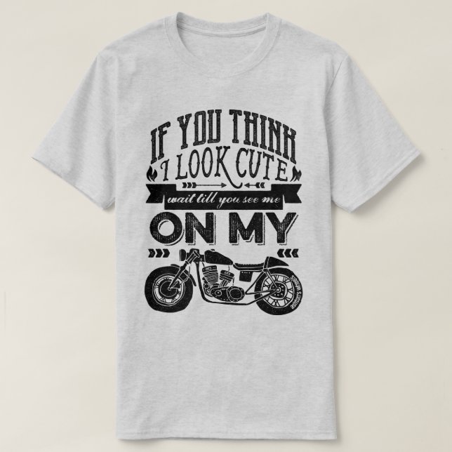 Om du tänker mig, se gullig motorcykeltypografi t shirt (Design framsida)