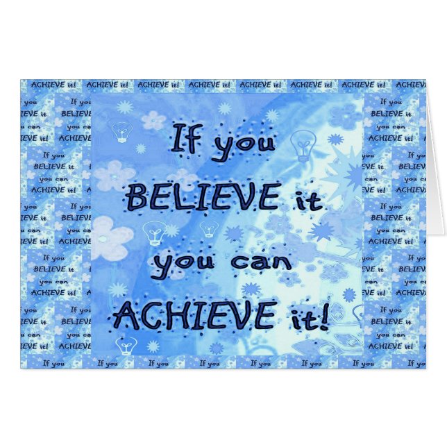 Om du tror, kan du uppnå! OBS kort (Framsidan Horizontal)