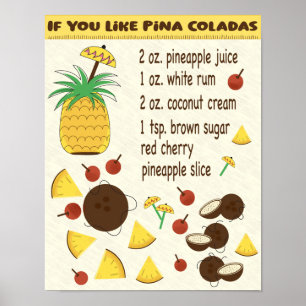 Om du tycker om Pina Coladas recept-design Poster