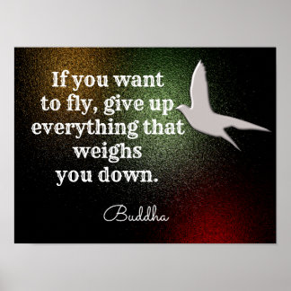 Om du vill flyga —Buddha-citat Poster