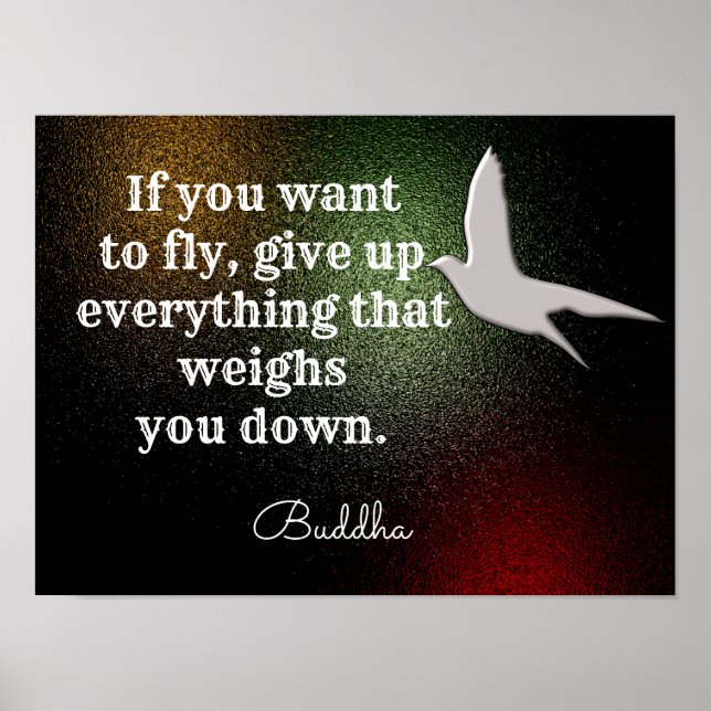 Om du vill flyga —Buddha-citat Poster (Framsidan)