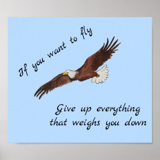 Om du vill flyga med en inspirerande citat poster