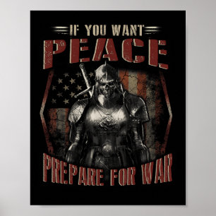 Om Du Vill Ha Fred Förbered Dig För Krig Dödskalle Poster