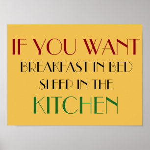 Om du vill ha frukost i sängen, poster design