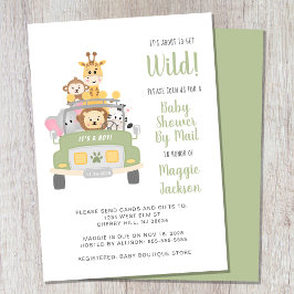 Om du vill hämta Vild Safari Baby Shower med post Inbjudningar