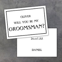 Om du vill vara min Groomsman Frieri svart.