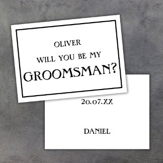 Om du vill vara min Groomsman Frieri svart. Inbjudningar