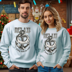 Om dykning inte har någon risk: Avslappnad T-shirt Lång Ärmad Tröja