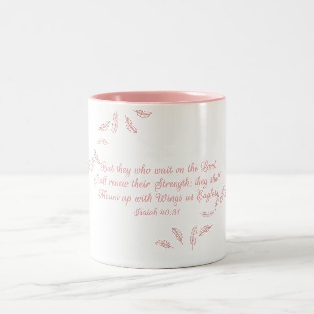 om Eagles Vingar Christian Scripture Kaffe koppar (Center)