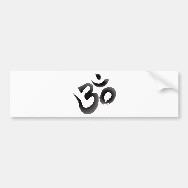Om eller Aum symbol (den svart färgcalligraphyen) Bildekal (Framsidan)