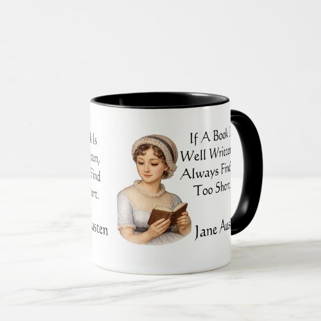 Om en bok är välskriven, . Jane Austen Mugg (Framsida höger)
