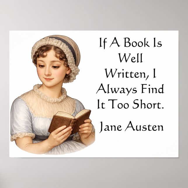 Om en bok är välskriven, . Jane Austen Poster (Framsidan)