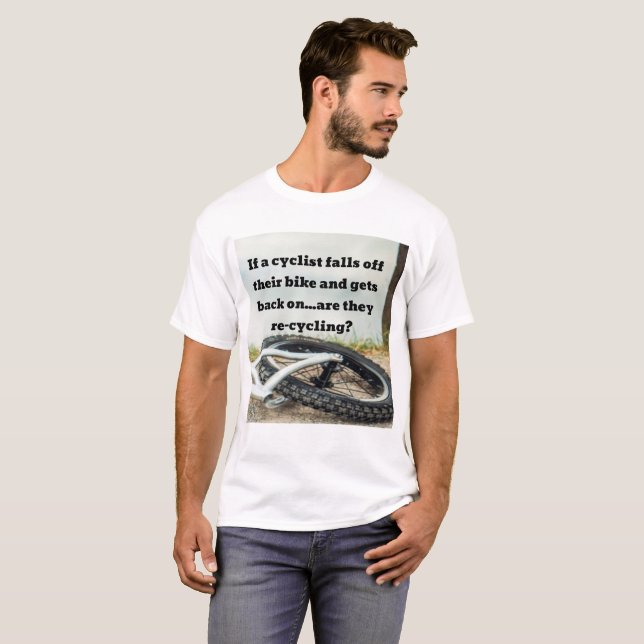 Om en cyklist faller av sin cykel Shirt T (Hel framsida)