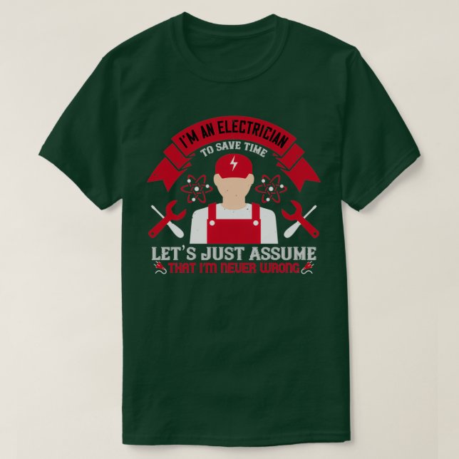 Om en elektriker ska sjutna tiden kan jag bara ant t shirt (Design framsida)