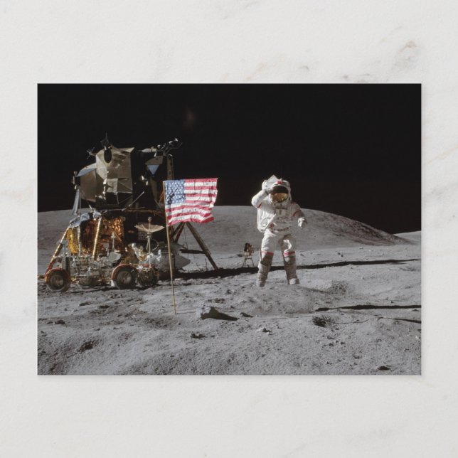 Om en marché sur la Lune Vykort (Framsida)