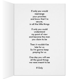 "Om endast" uttryckskort Hälsningskort