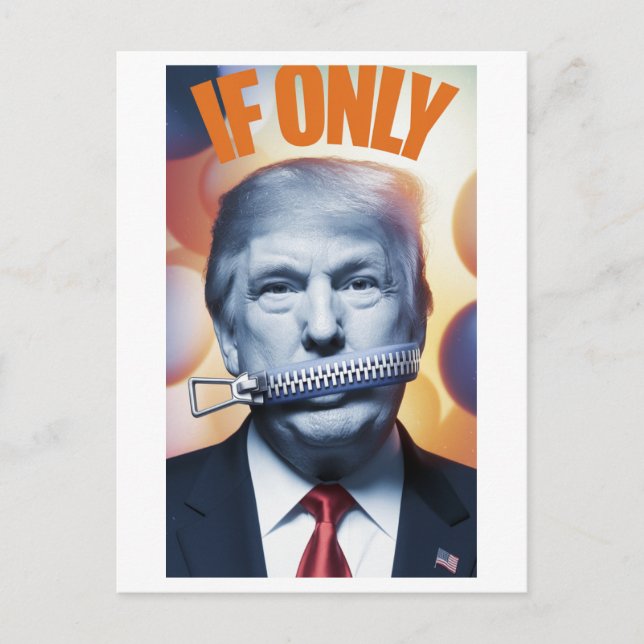 Om endast Zippade Läppar Vykort (Framsida)