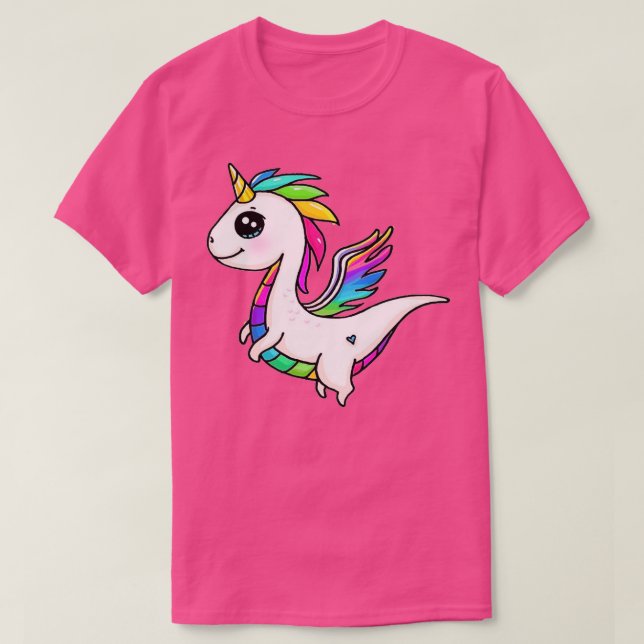 Om enhörningar och drakar älskar varandra kommer d t shirt (Design framsida)
