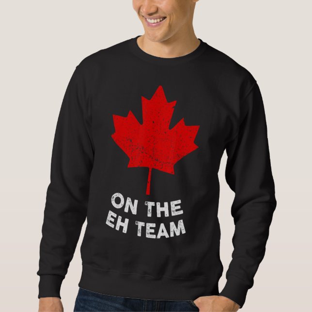 om European Team Canada Day Maple Löv Canadian Fla Lång Ärmad Tröja (Framsida)
