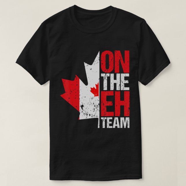 om European Team Canada Day Maple Löv Canadian Fla T Shirt (Design framsida)