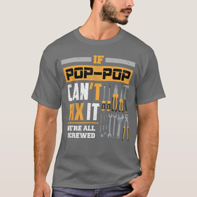 Om Farfar Inte Kan Fixa Det Är Allt Kört Present T Shirt (Framsida)