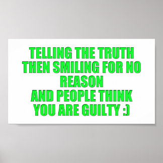 OM FASTSTÄLLANDE AV TRUTH LAUGHING LOOK GUILTY HUM POSTER