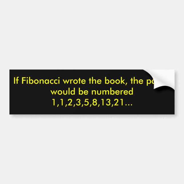Om Fibonacci skrev boken, skulle sidorna är… Bildekal (Framsidan)