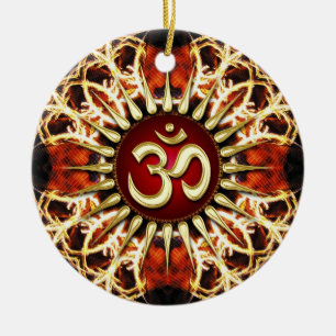 OM Fire Energy Spirit Ceramic Ornament