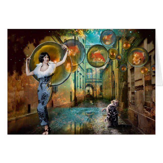 Om fiskar var önskemål! hälsningskort (Framsidan Horizontal)