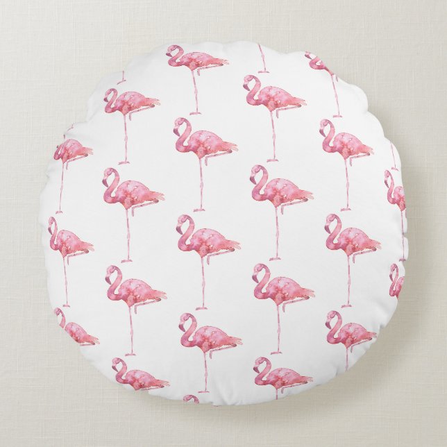 Öm Flamingo Serie Design 1  Rund Kudde (Framsidan)