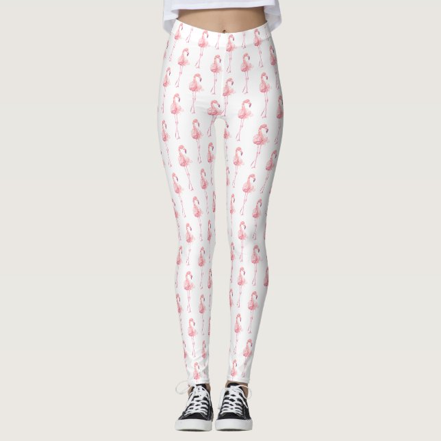 Öm Flamingo Serie Design 2 Leggings (Framsida)