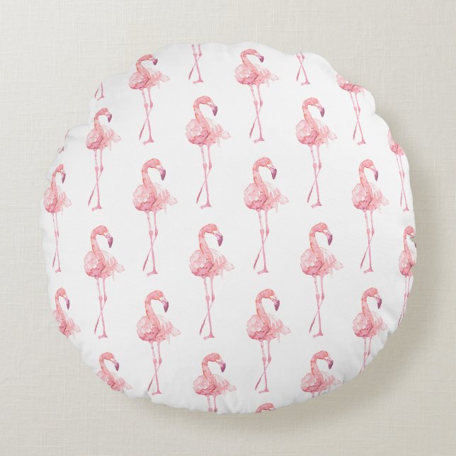 Öm Flamingo Serie Design 2 Rund Kudde (Framsidan)