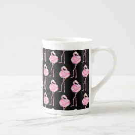 Öm Flamingo-serie Design 3 Benporslin Mugg