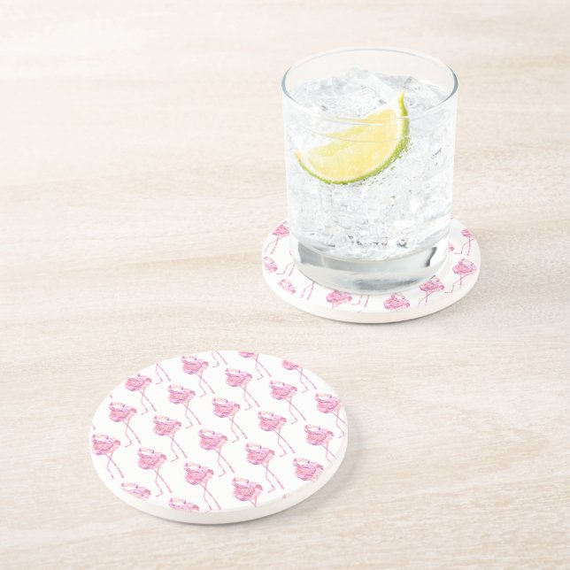 Öm Flamingo Serie Design 3 Coaster Underlägg (Sidan)