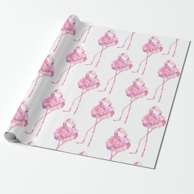 Öm Flamingo Serie Design 3  Presentpapper (Utrullad)