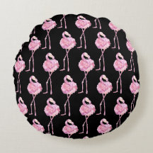 Öm Flamingo-serie Design 3  Rund Kudd