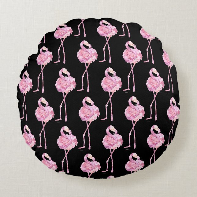 Öm Flamingo-serie Design 3  Rund Kudd Kudde (Framsidan)