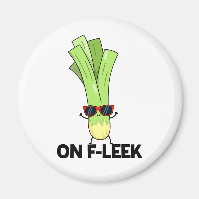Om Fleek Funny Veggie Leek Pun Magnet (Framsidan)