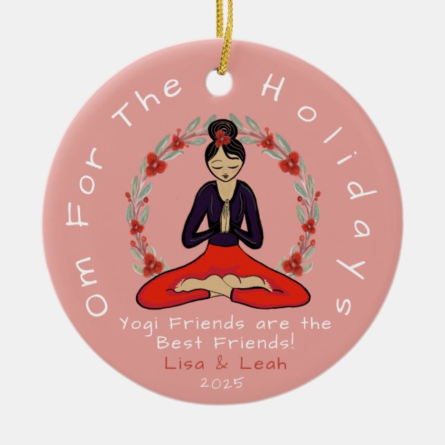 'Om för helgdagar' Yogi bästa vän ornament (Framsidan)
