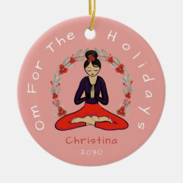 'Om för helgdagar' Yogi-ornament Julgransprydnad Keramik