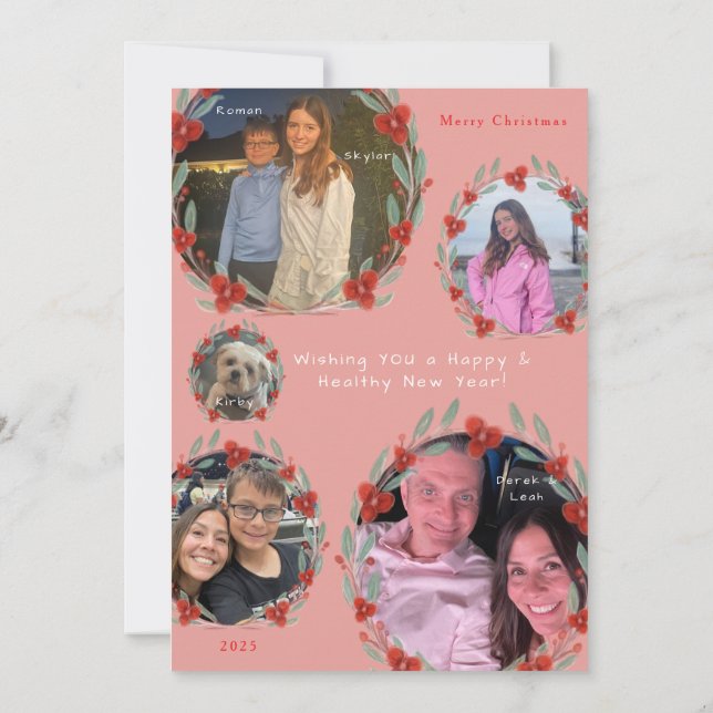 'Om For The Holidays' Family Yoga Holiday Card Julkort (Baksida)