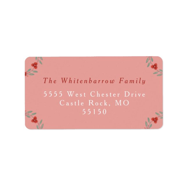 'Om For The Holidays' Yoga and Wreath Adressetikett (Framsidan)